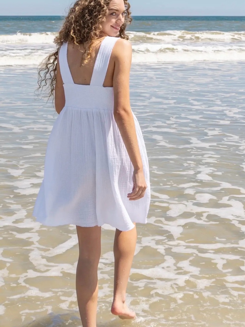 NATURAL LIFE White Textured Mini Dress - Picture 2 of 7